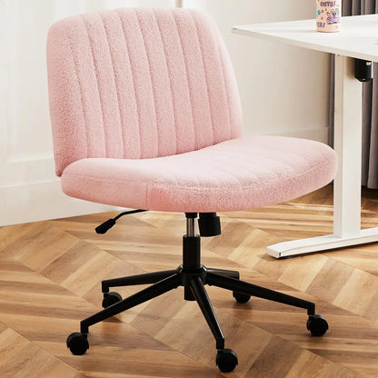 Height-Adjustable Criss Cross Swivel Chair – Wide Seat for Home Office & Dorm