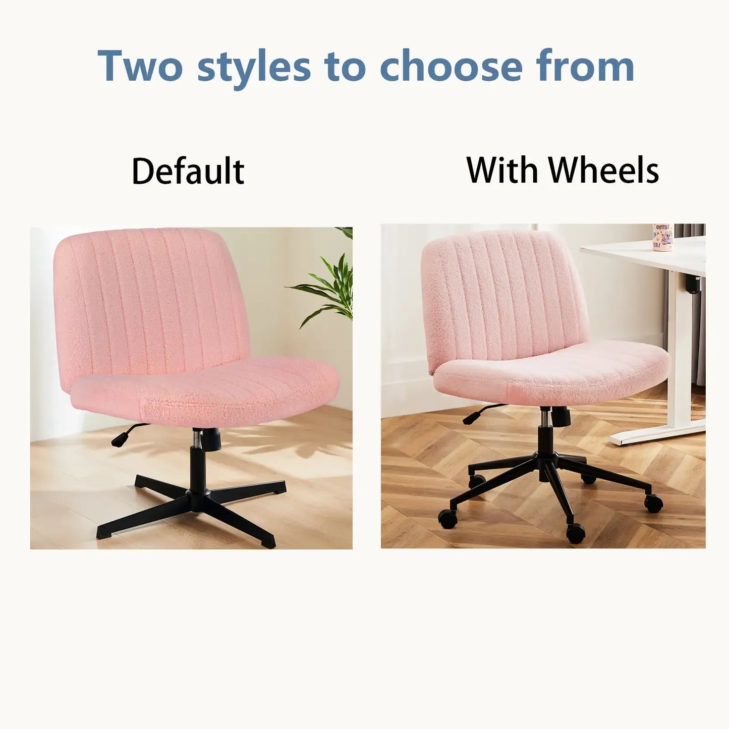 Height-Adjustable Criss Cross Swivel Chair – Wide Seat for Home Office & Dorm