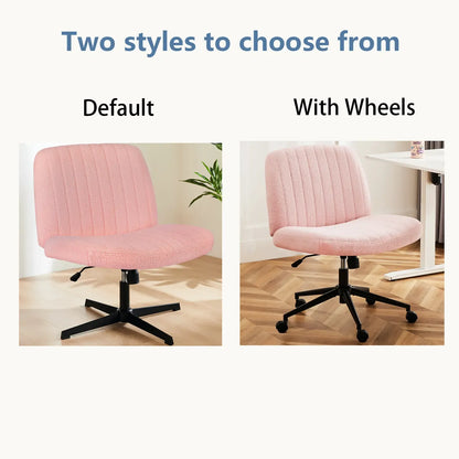 Height-Adjustable Criss Cross Swivel Chair – Wide Seat for Home Office & Dorm