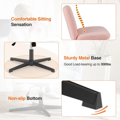 Height-Adjustable Criss Cross Swivel Chair – Wide Seat for Home Office & Dorm