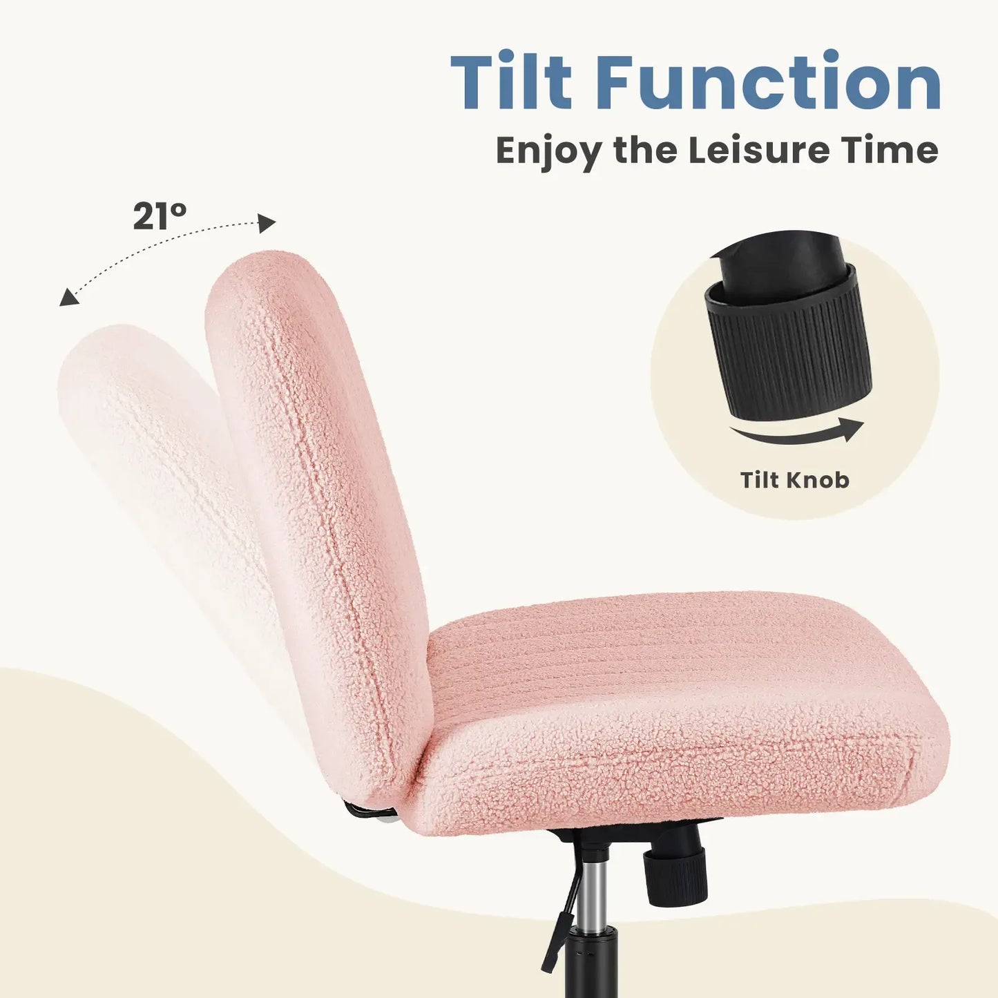 Height-Adjustable Criss Cross Swivel Chair – Wide Seat for Home Office & Dorm