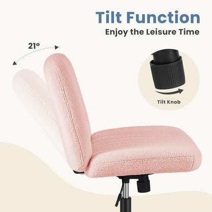 Height-Adjustable Criss Cross Swivel Chair – Wide Seat for Home Office & Dorm