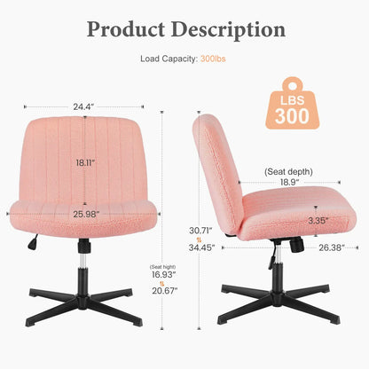 Height-Adjustable Criss Cross Swivel Chair – Wide Seat for Home Office & Dorm