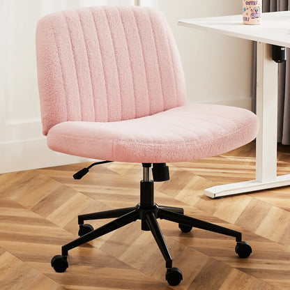 Height-Adjustable Criss Cross Swivel Chair – Wide Seat for Home Office & Dorm
