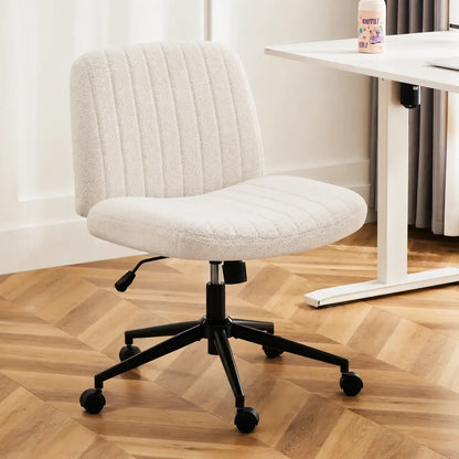 Height-Adjustable Criss Cross Swivel Chair – Wide Seat for Home Office & Dorm