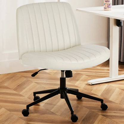 Height-Adjustable Criss Cross Swivel Chair – Wide Seat for Home Office & Dorm