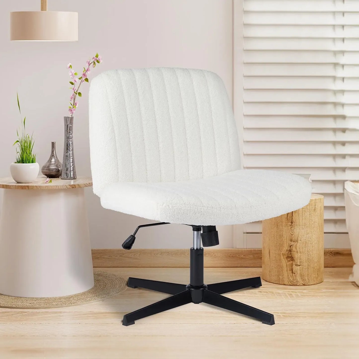 Height-Adjustable Criss Cross Swivel Chair – Wide Seat for Home Office & Dorm