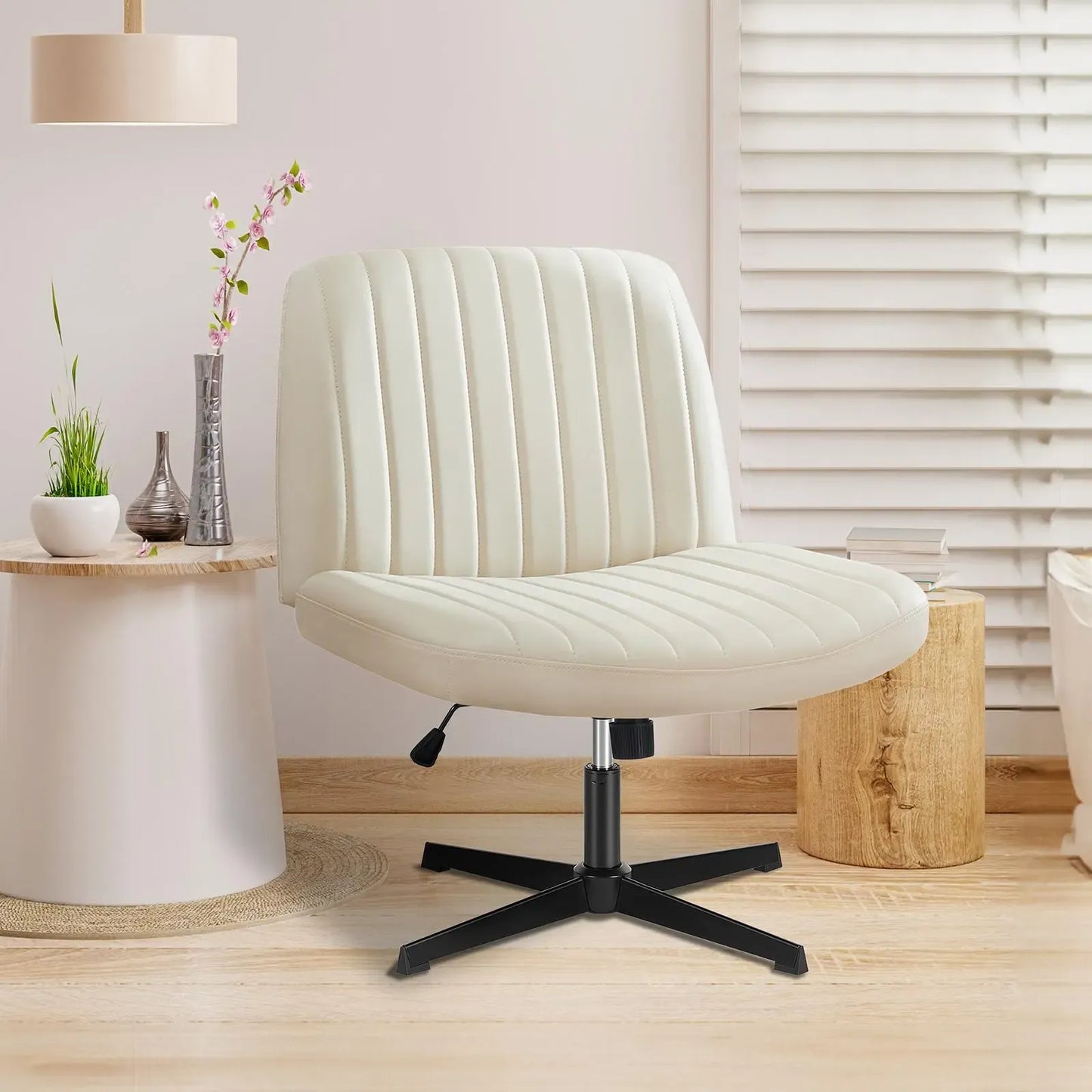 Height-Adjustable Criss Cross Swivel Chair – Wide Seat for Home Office & Dorm