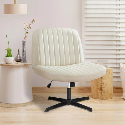 Height-Adjustable Criss Cross Swivel Chair – Wide Seat for Home Office & Dorm