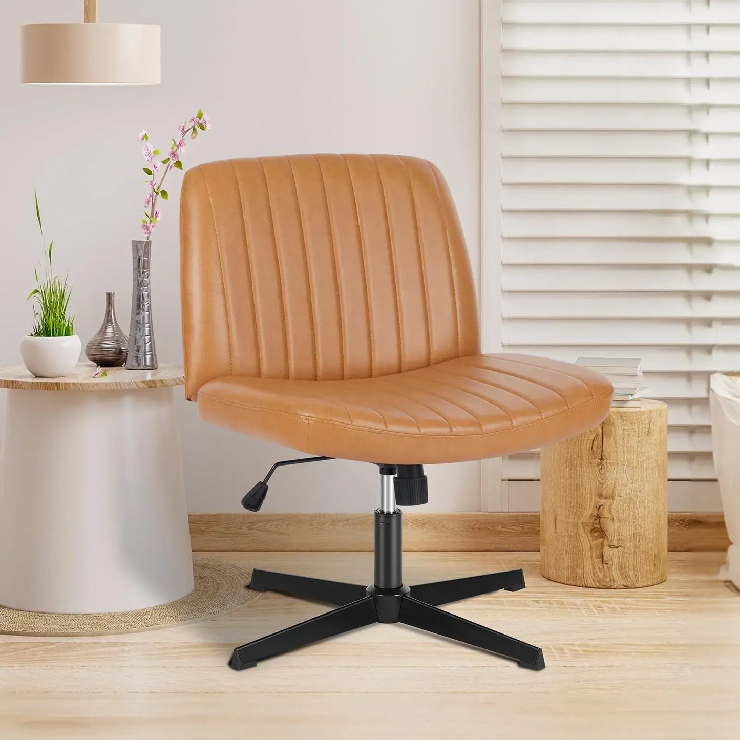 Height-Adjustable Criss Cross Swivel Chair – Wide Seat for Home Office & Dorm