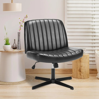 Height-Adjustable Criss Cross Swivel Chair – Wide Seat for Home Office & Dorm