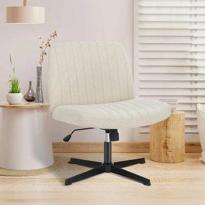 Height-Adjustable Criss Cross Swivel Chair – Wide Seat for Home Office & Dorm