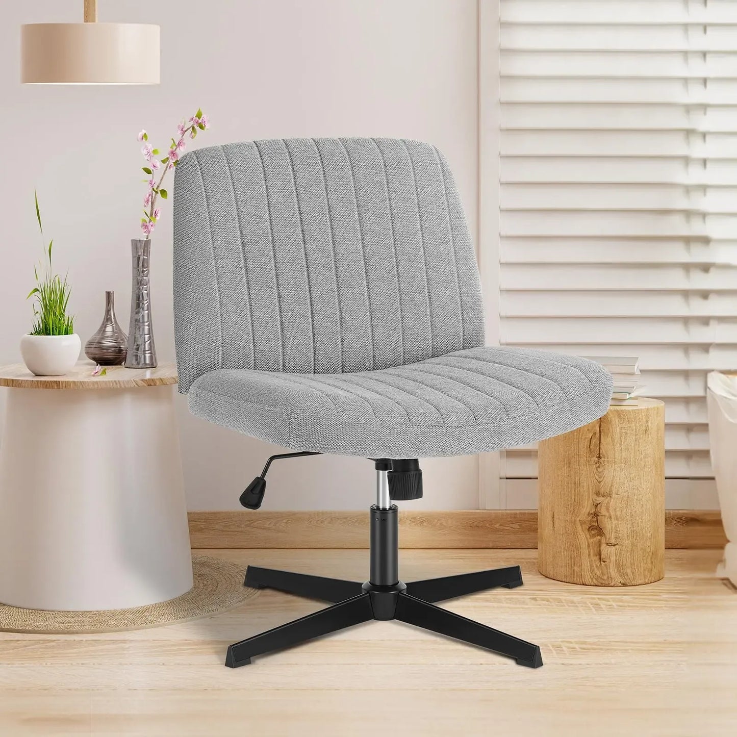 Height-Adjustable Criss Cross Swivel Chair – Wide Seat for Home Office & Dorm