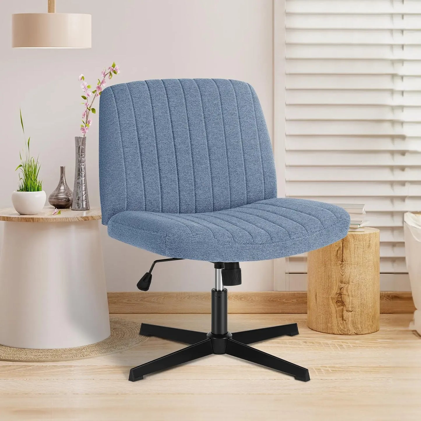 Height-Adjustable Criss Cross Swivel Chair – Wide Seat for Home Office & Dorm