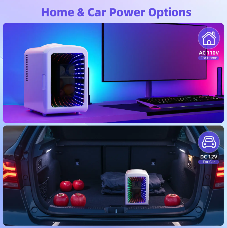 4L Mini Fridge with Gaming Light – Portable Cooler for Bedroom, Car, Office & Dorm